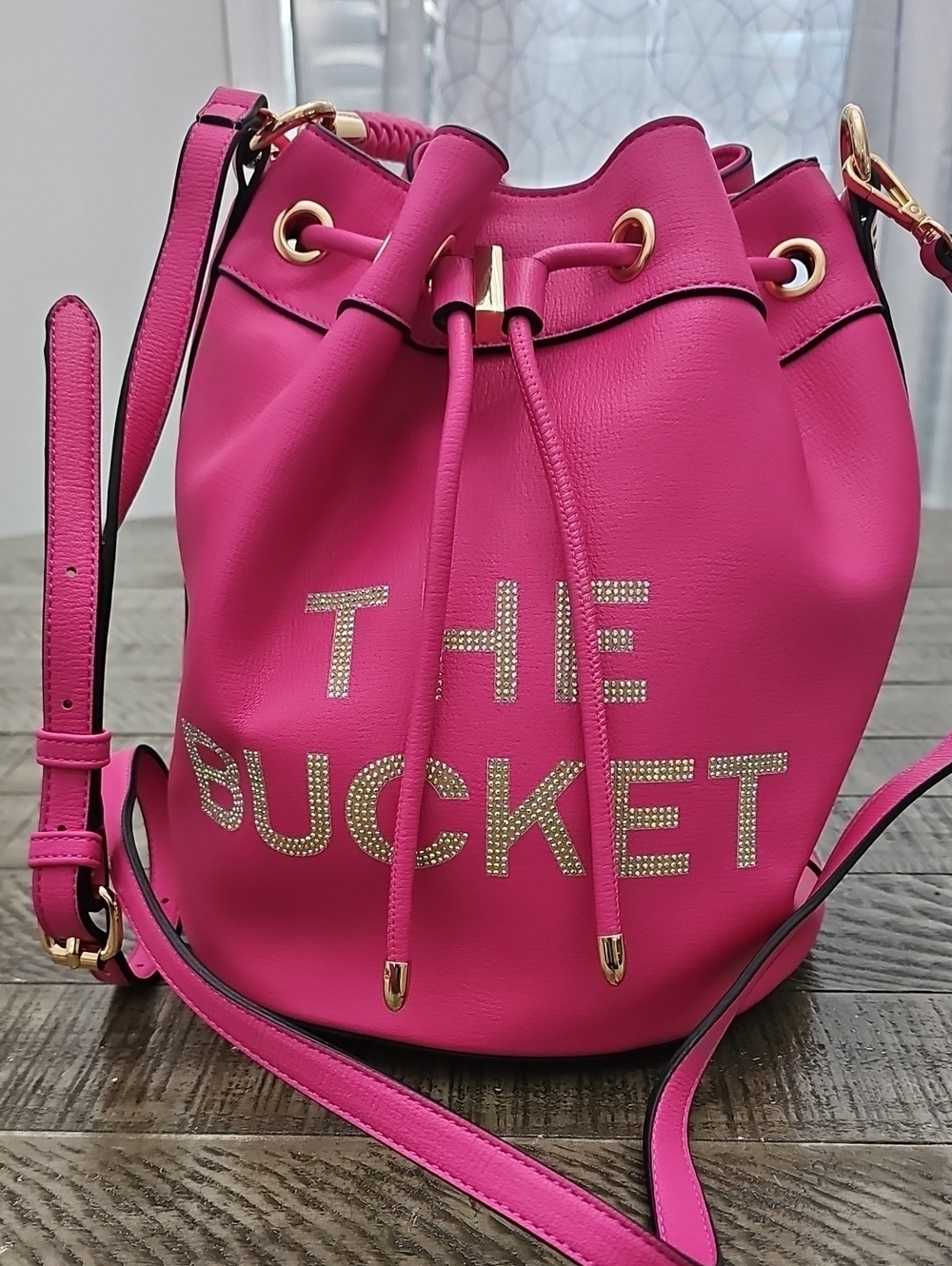 Hot Pink The Bucket Drawstring Shoulder Bag